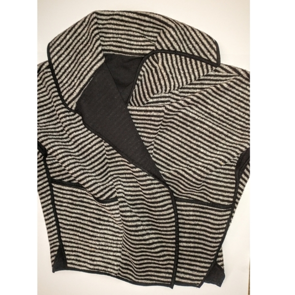 OOAK Fuzzy Stripe Poncho Cape Warm Thing - Picture 1 of 8